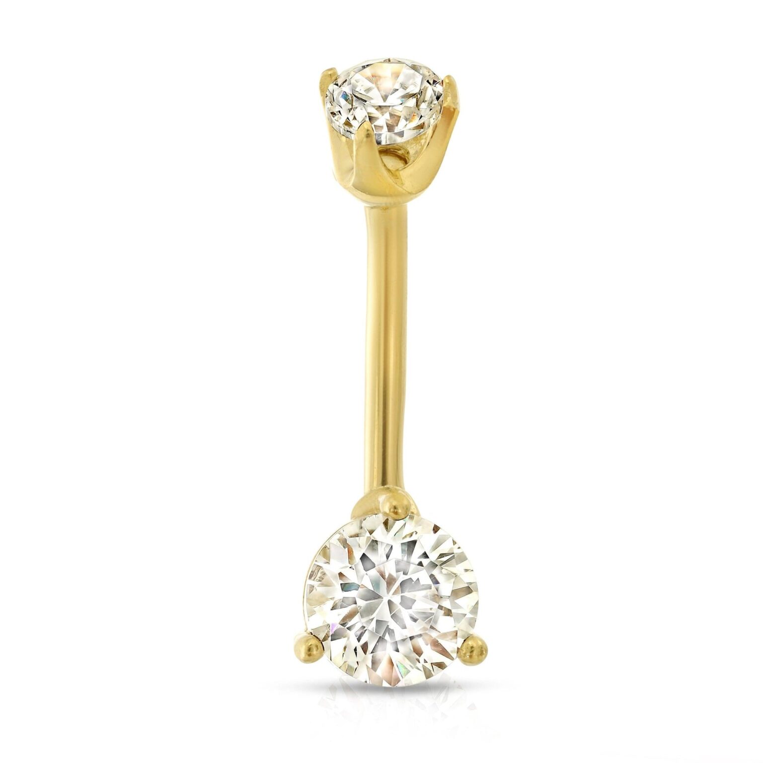 14K Gold Round Crystal Navel Ring LISA OM®